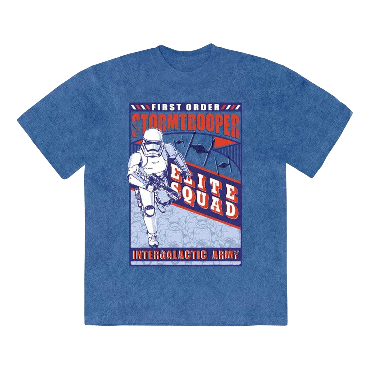 Denim Blue - Front - Star Wars Unisex Adult First Order Elite Squad Stone Wash T-Shirt