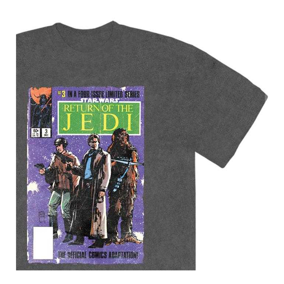 Charcoal Grey - Side - Star Wars: Return Of The Jedi Unisex Adult Comic Stone Wash T-Shirt