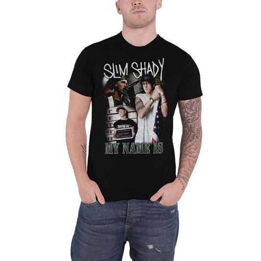 Black - Front - Eminem Unisex Adult My Name Is Homage T-Shirt