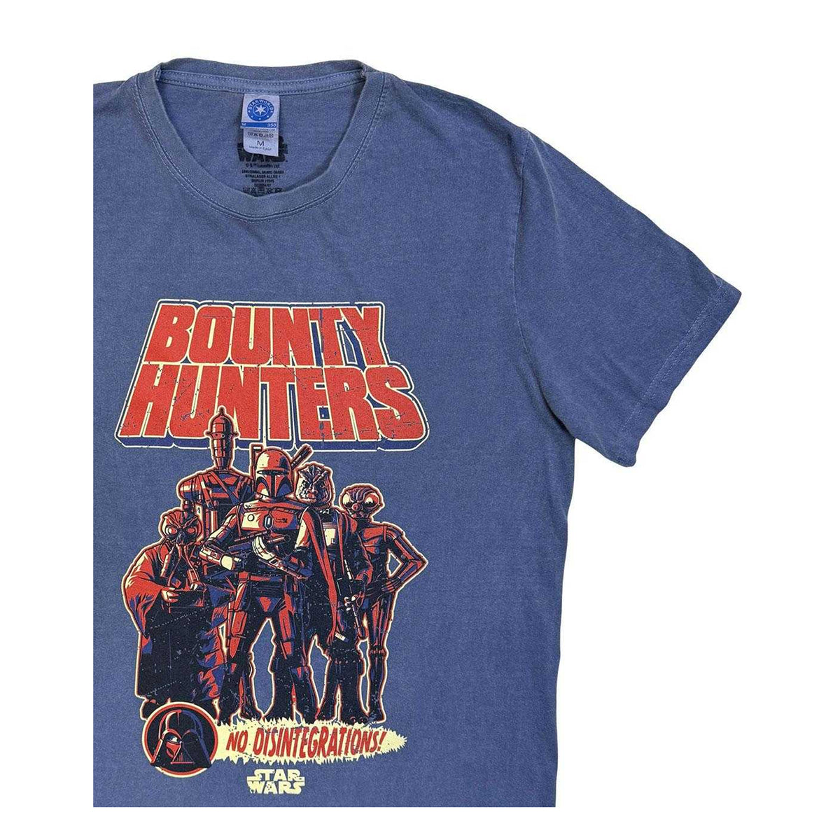 Blue - Side - Star Wars: Bounty Hunter Unisex Adult Stone Wash T-Shirt