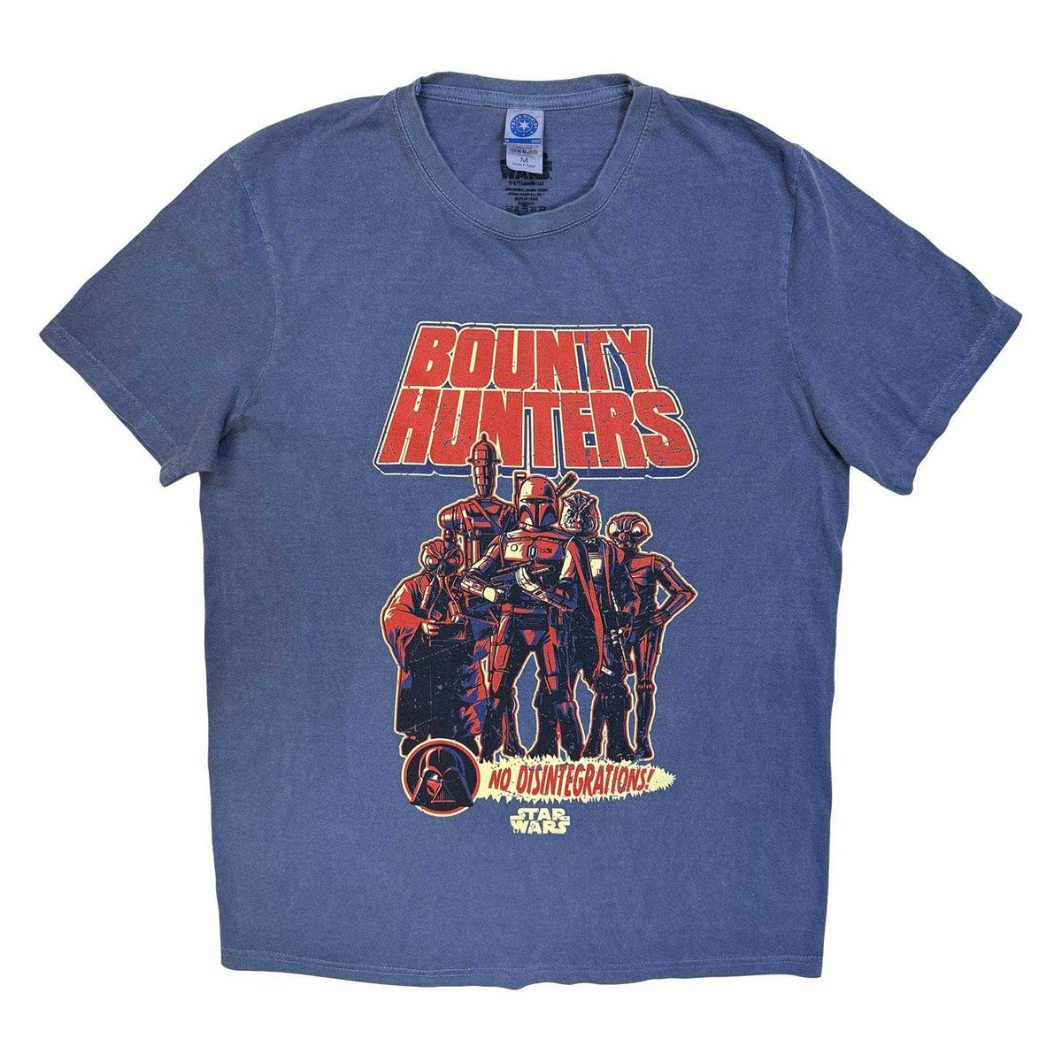 Blue - Front - Star Wars: Bounty Hunter Unisex Adult Stone Wash T-Shirt