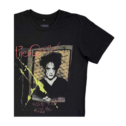 Black - Side - The Cure Unisex Adult Kiss Me Vintage Carbon Back Print T-Shirt