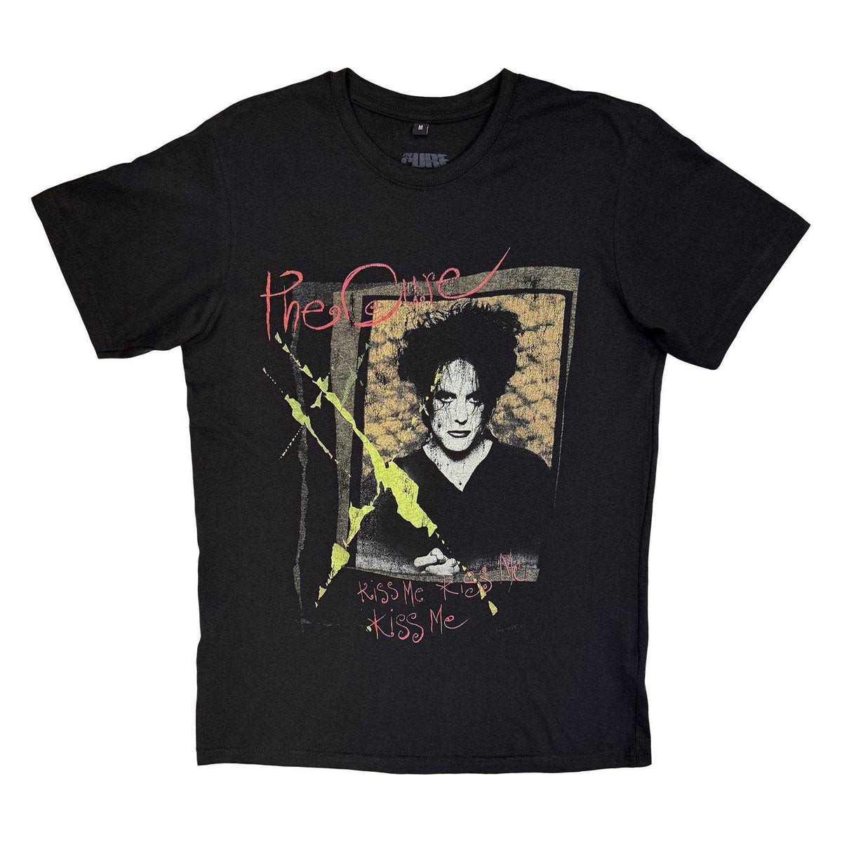 Black - Front - The Cure Unisex Adult Kiss Me Vintage Carbon Back Print T-Shirt