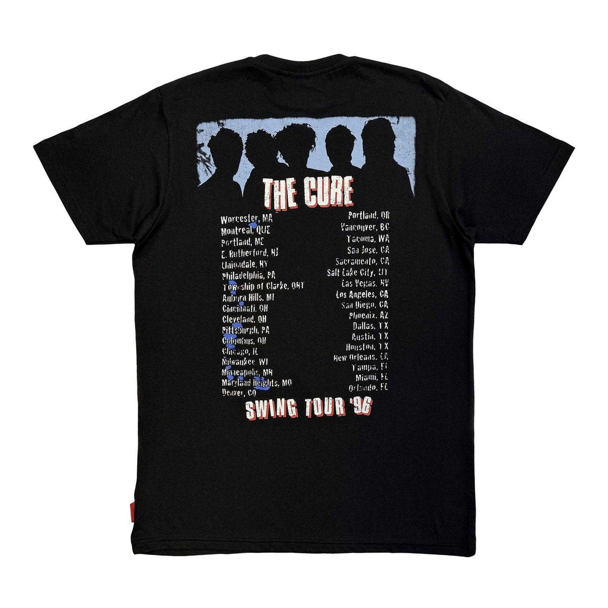 Black - Back - The Cure Unisex Adult Swing Tour ´96 T-Shirt