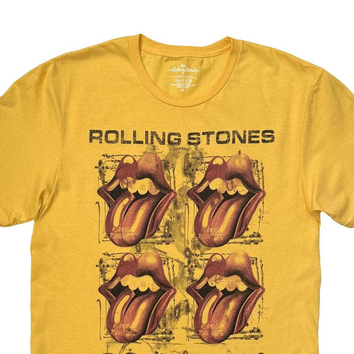 Yellow - Side - The Rolling Stones Unisex Adult Tongue T-Shirt
