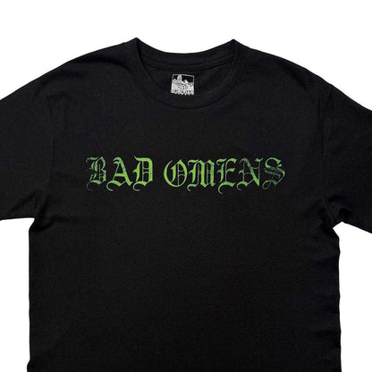 Black-Green - Side - Bad Omens Unisex Adult Angel Back Print T-Shirt