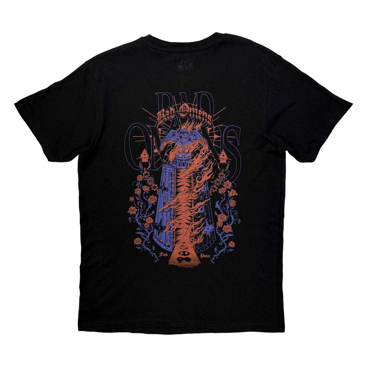 Black - Back - Bad Omens Unisex Adult Eye Back Print T-Shirt