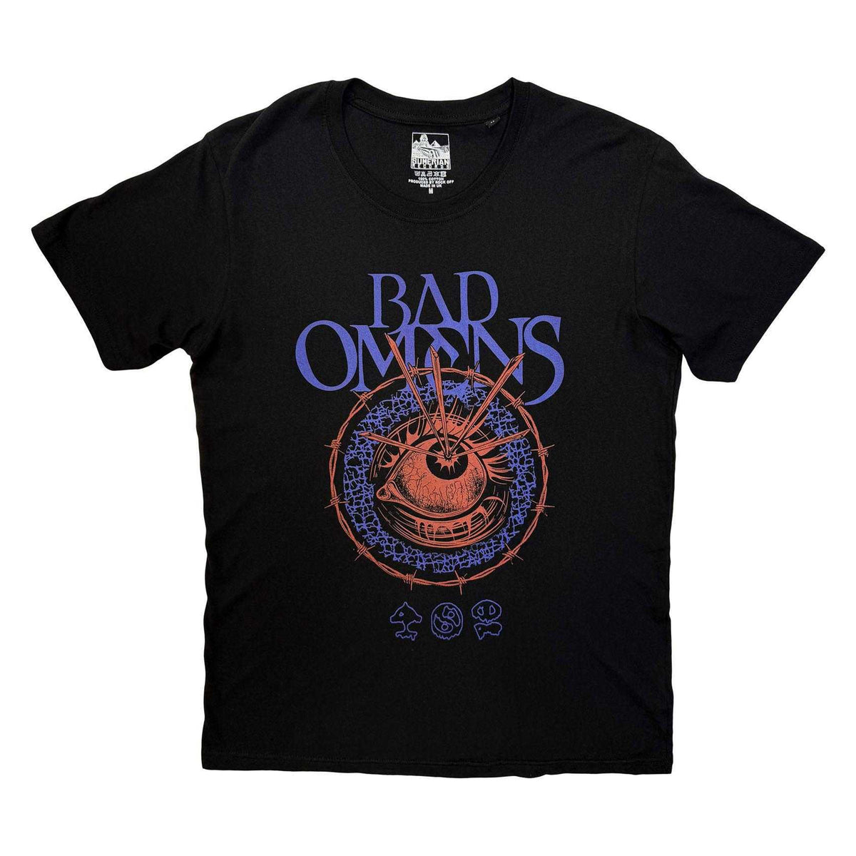 Black - Front - Bad Omens Unisex Adult Eye Back Print T-Shirt