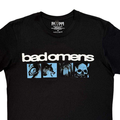 Black - Side - Bad Omens Unisex Adult Specter Collage Carbon Back Print T-Shirt
