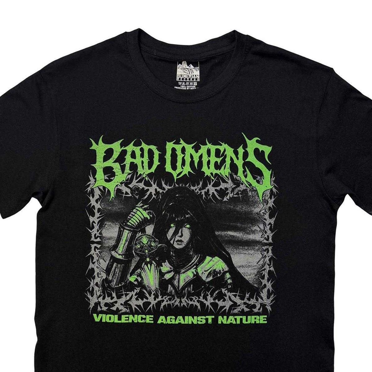 Black - Side - Bad Omens Unisex Adult Anime Warrior T-Shirt