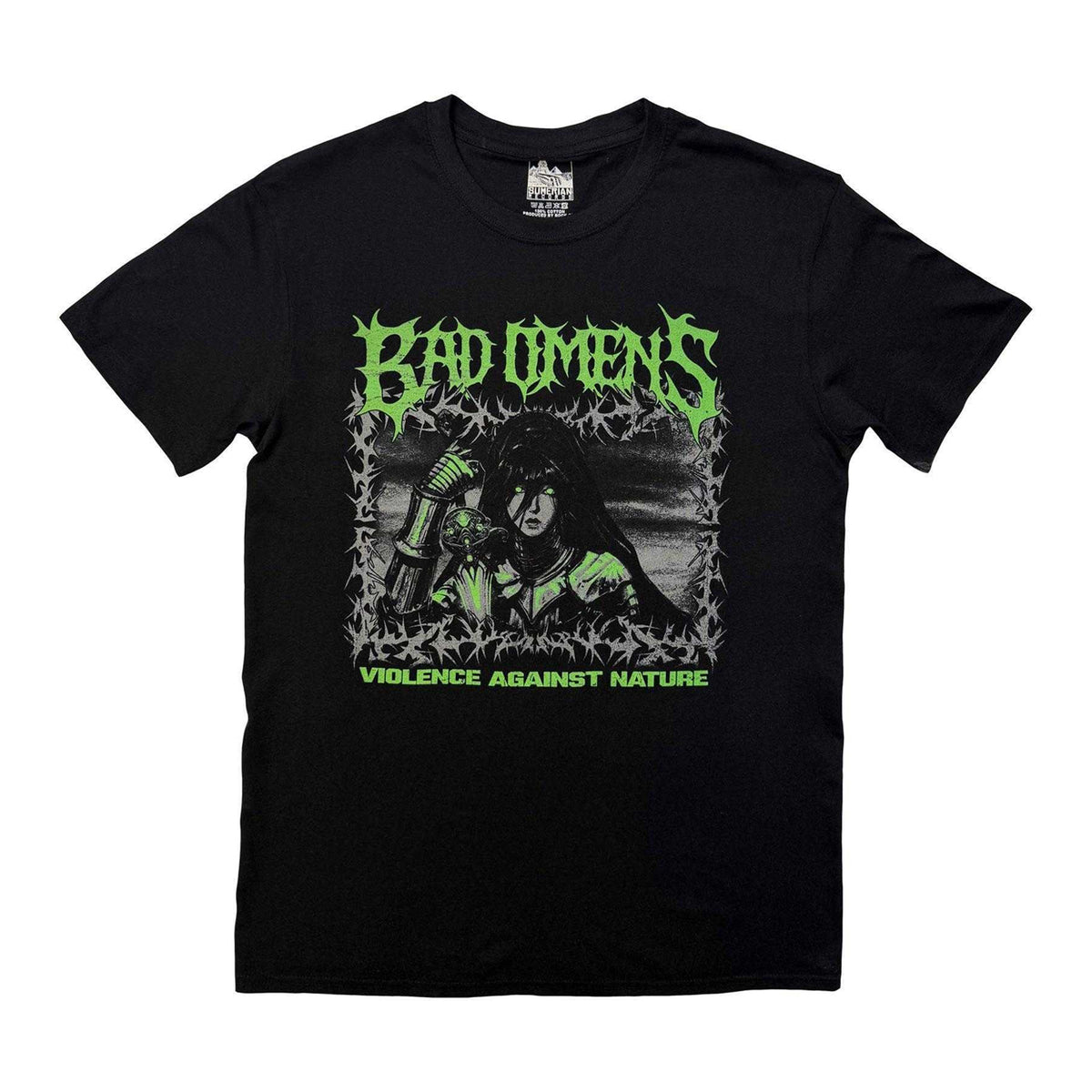 Black - Front - Bad Omens Unisex Adult Anime Warrior T-Shirt