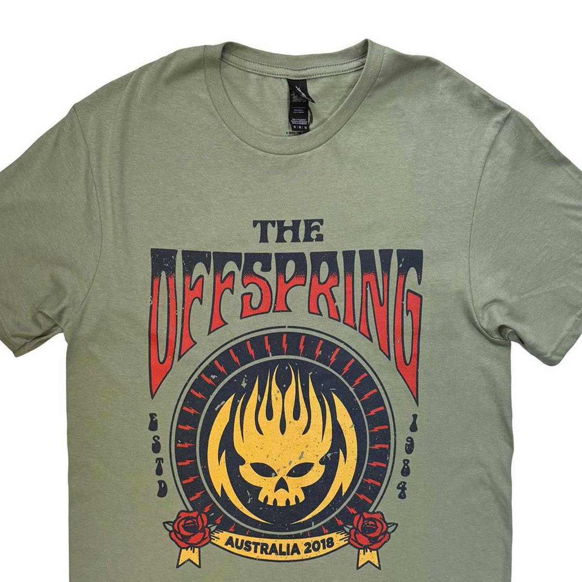 Green - Side - The Offspring Unisex Adult Australia 2018 T-Shirt