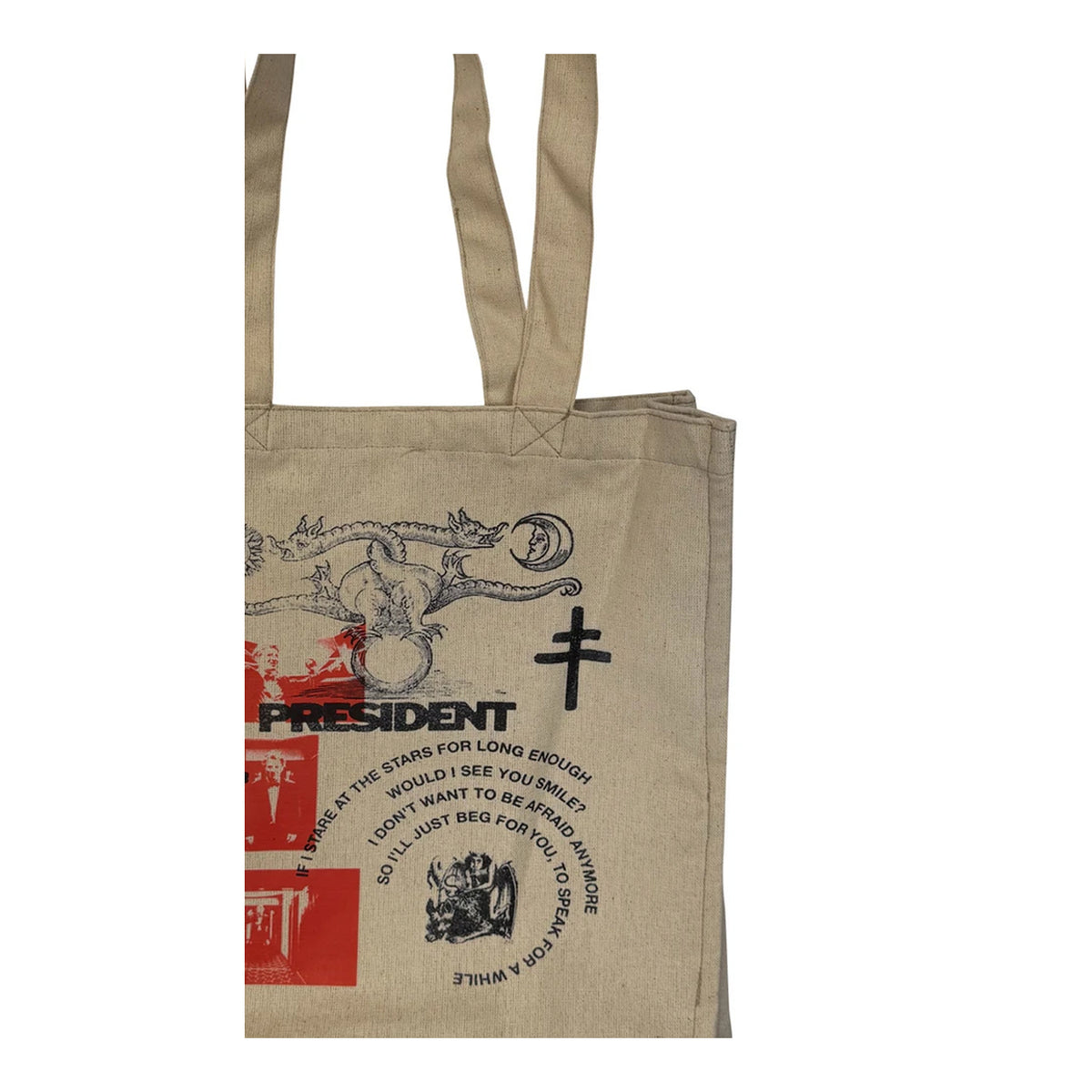 Beige - Back - President Dionyus Tote Bag