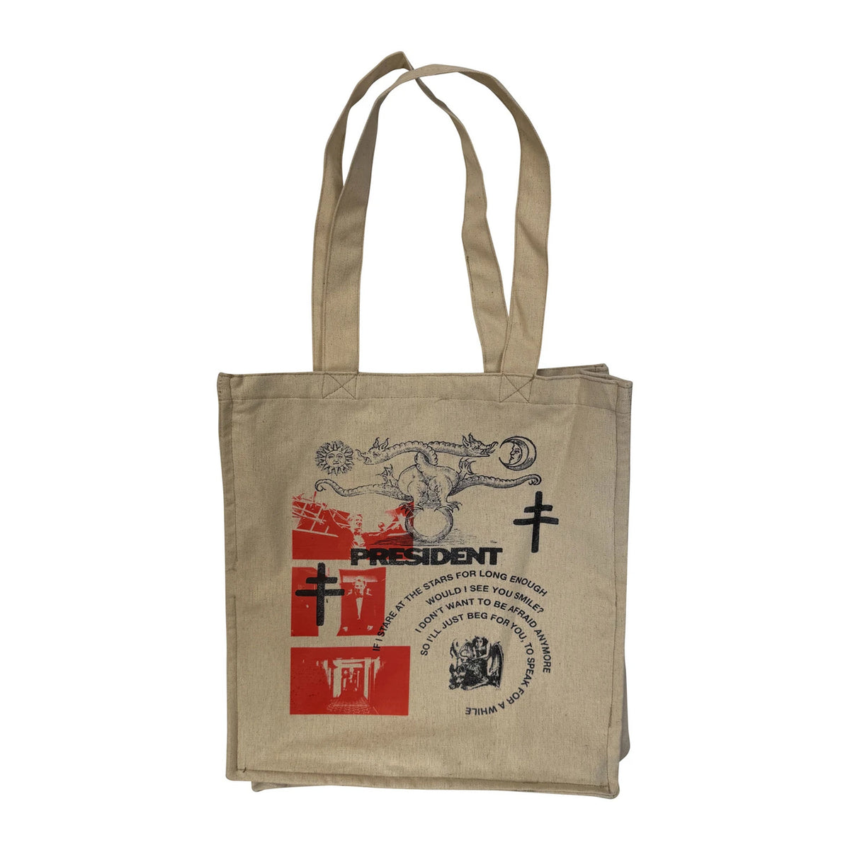 Beige - Front - President Dionyus Tote Bag