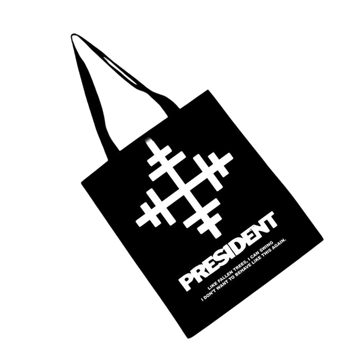Black - Back - President Lyric Key Tote Bag