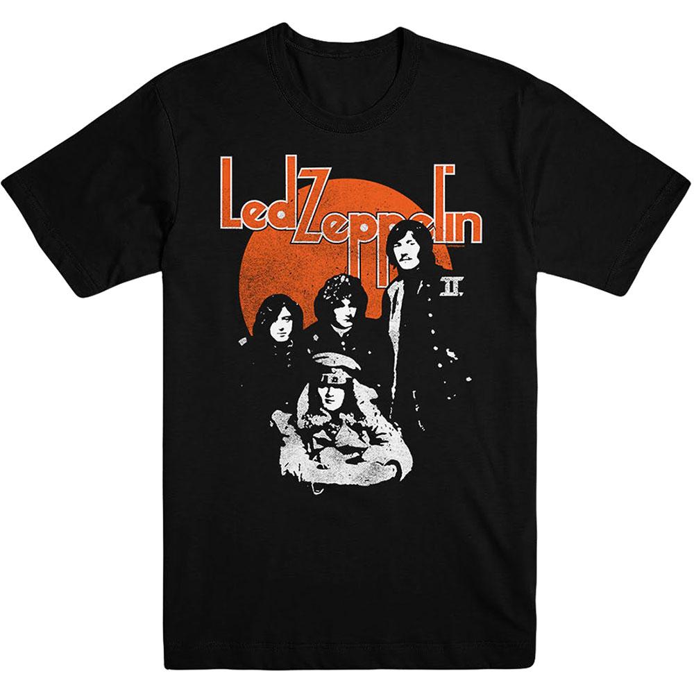 Black - Front - Led Zeppelin Unisex Adult Orange Circle T-Shirt