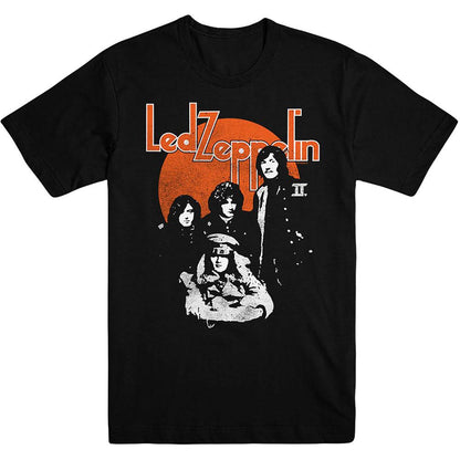 Black - Front - Led Zeppelin Unisex Adult Orange Circle T-Shirt