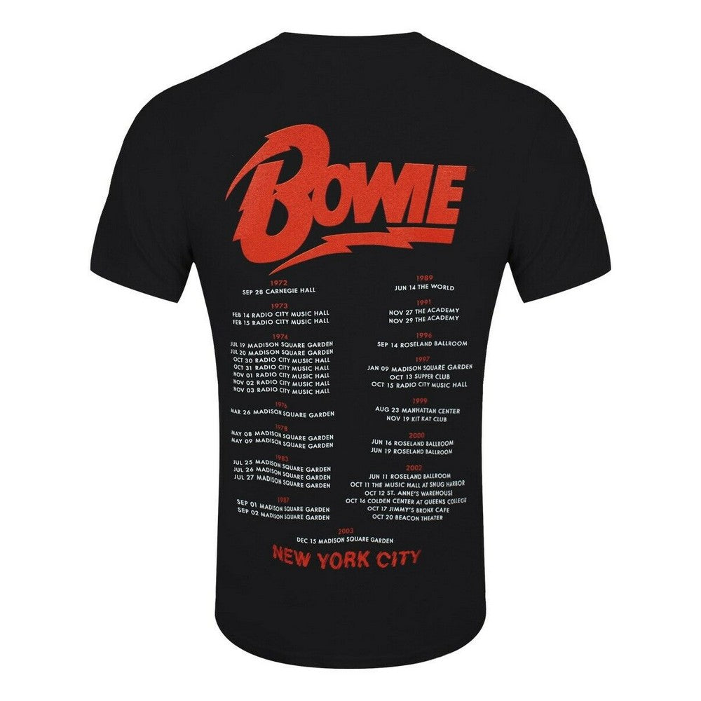Black - Back - David Bowie Unisex Adult New York City T-Shirt