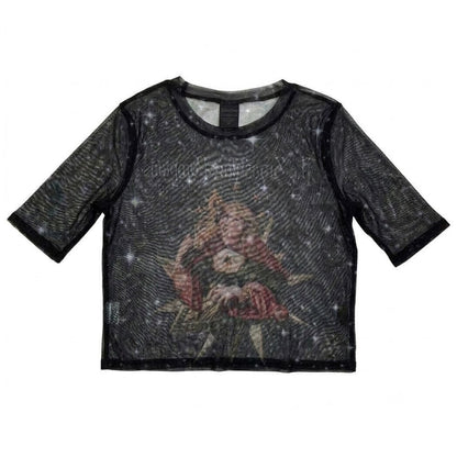Black - Back - The Smashing Pumpkins Womens-Ladies Mellon Collie And The Infinite Sadness Crop Top