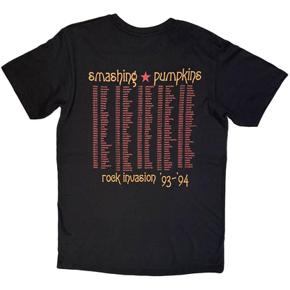 Black - Back - The Smashing Pumpkins Unisex Adult Rock Invasion Back Print Carbon T-Shirt