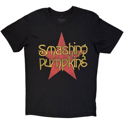 Black - Front - The Smashing Pumpkins Unisex Adult Rock Invasion Back Print Carbon T-Shirt