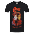 Black - Front - David Bowie Unisex Adult New York City T-Shirt