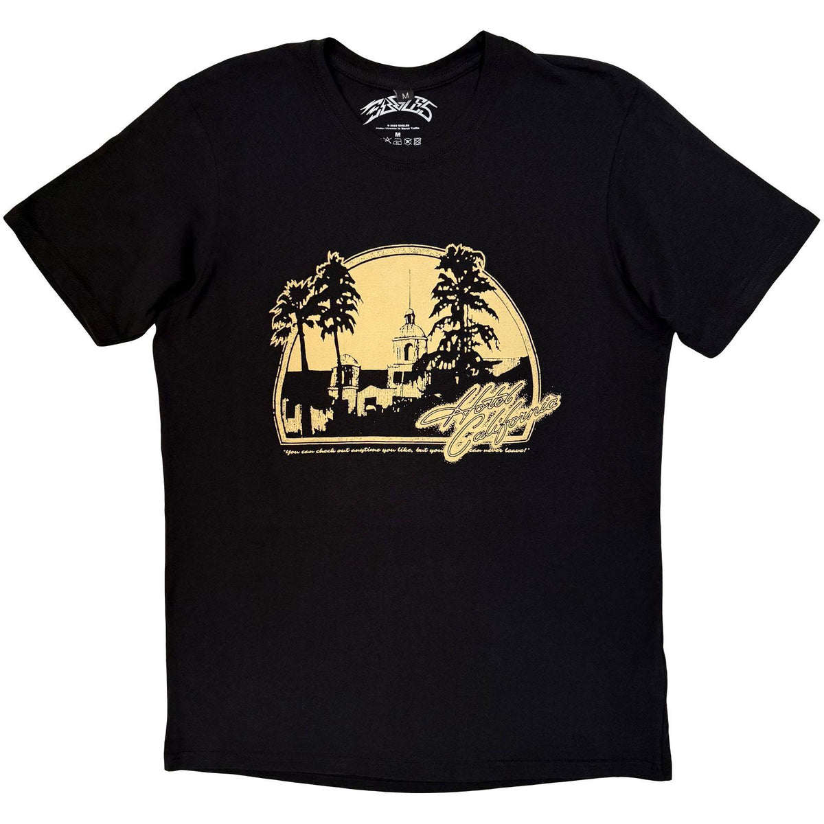 Black - Front - Eagles Unisex Adult Hotel California Back Print T-Shirt