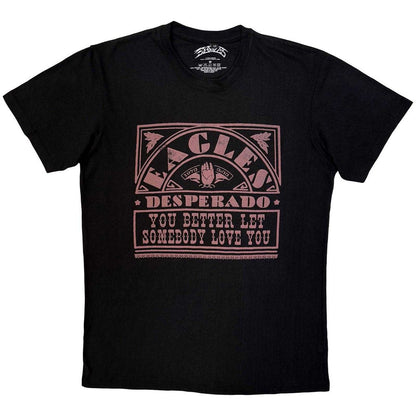 Black - Front - Eagles Unisex Adult Desperado Short-Sleeved T-Shirt