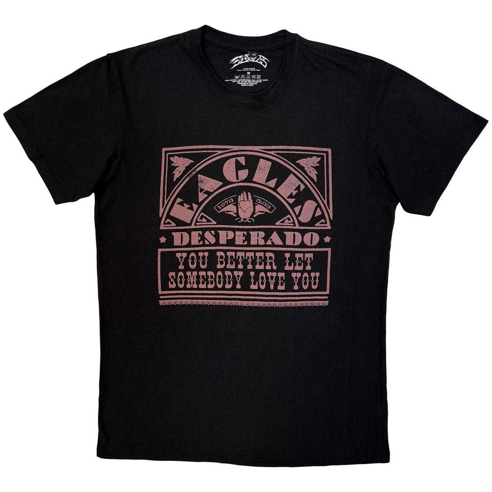 Black - Front - Eagles Unisex Adult Desperado Short-Sleeved T-Shirt