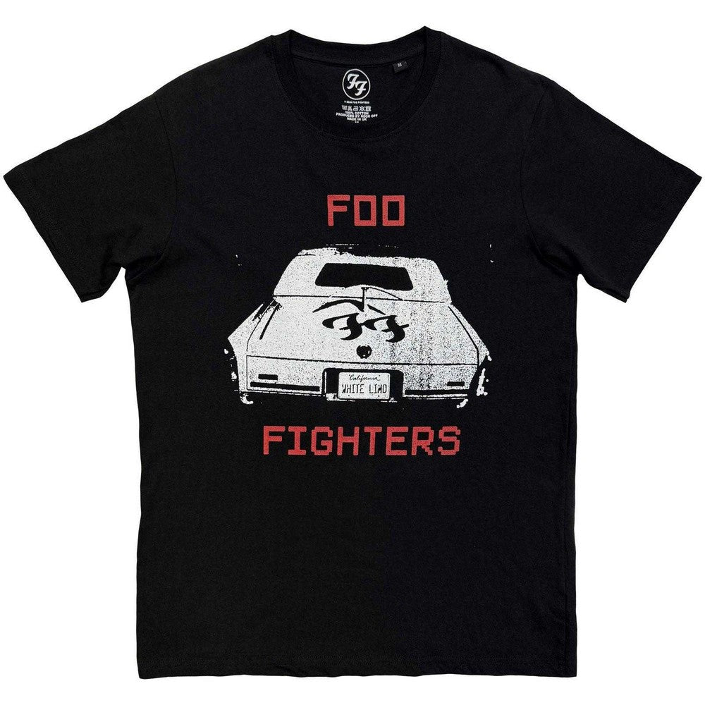 Black - Front - Foo Fighters Unisex Adult White Limo T-Shirt