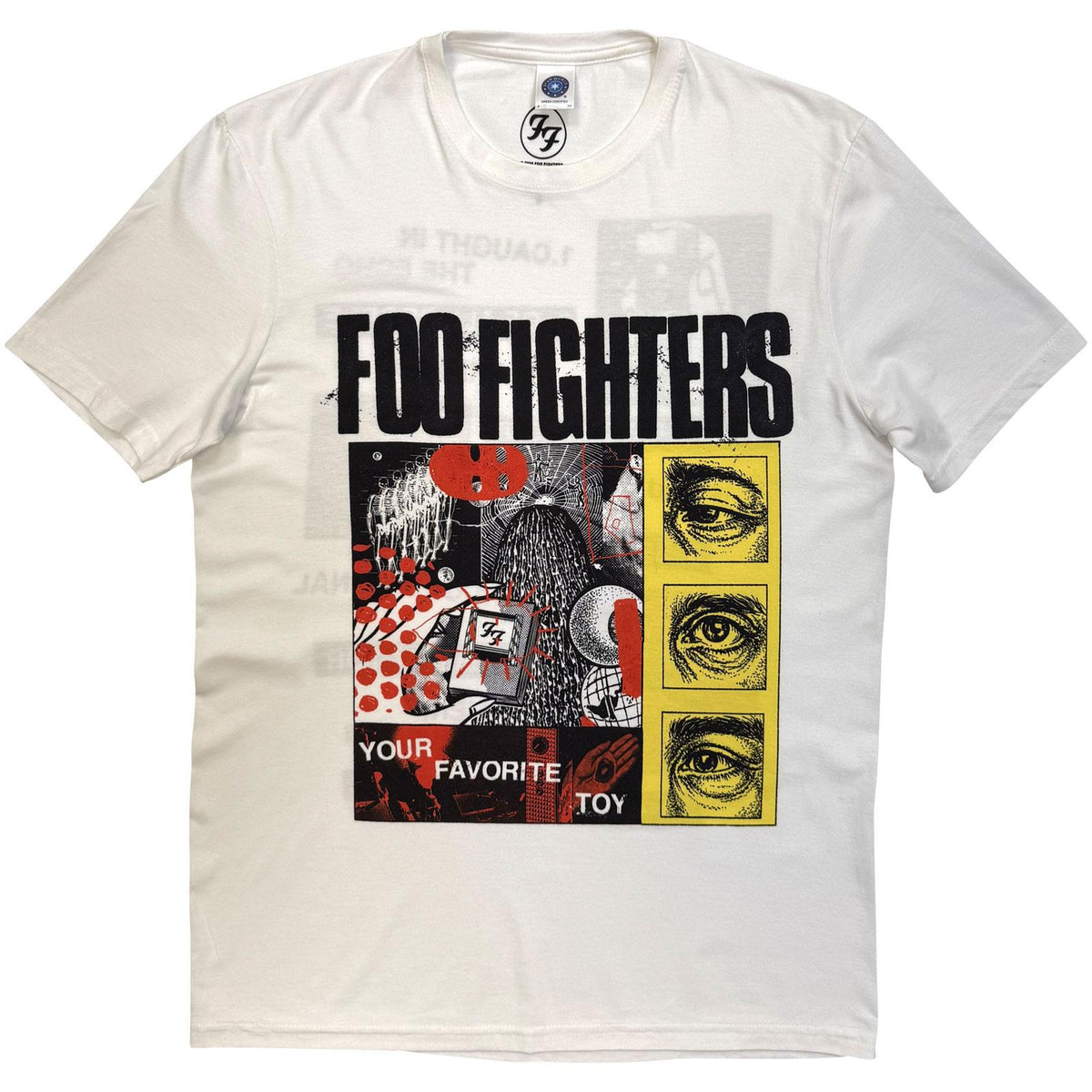 White - Front - Foo Fighters Unisex Adult Your Favourite Toy Tracklist Back Print T-Shirt