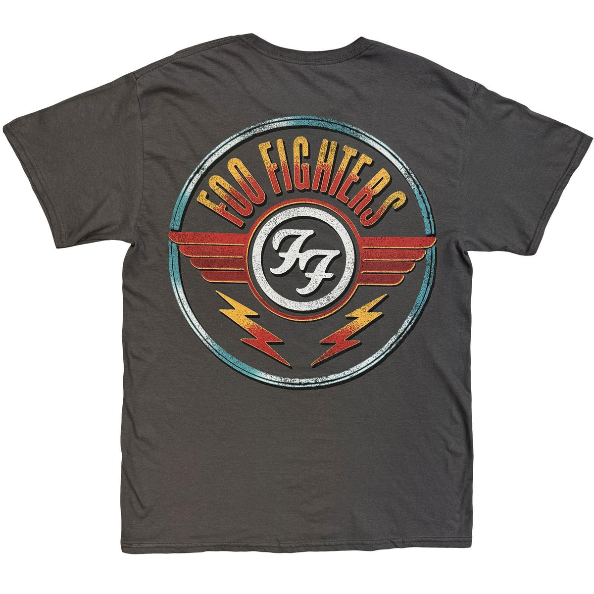 Charcoal Grey - Back - Foo Fighters Unisex Adult Wings Back Print T-Shirt