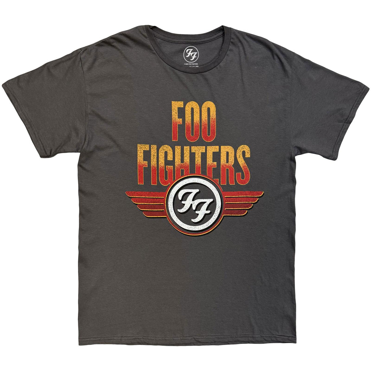 Charcoal Grey - Front - Foo Fighters Unisex Adult Wings Back Print T-Shirt