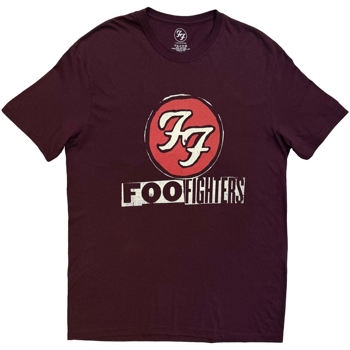 Maroon Red - Front - Foo Fighters Unisex Adult Albums Back Print T-Shirt
