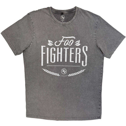 Grey - Front - Foo Fighters Unisex Adult Wrap Stone Wash Logo T-Shirt