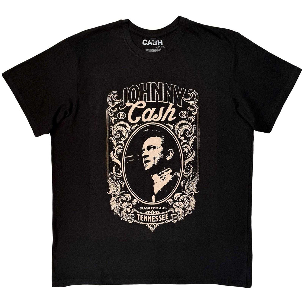 Black - Front - Johnny Cash Unisex Adult Nashville T-Shirt