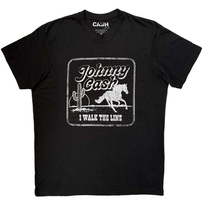 Black - Front - Johnny Cash Unisex Adult I Walk The Line T-Shirt