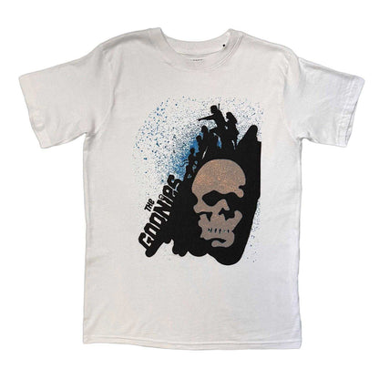 White - Front - The Goonies Unisex Adult Skull Spray T-Shirt