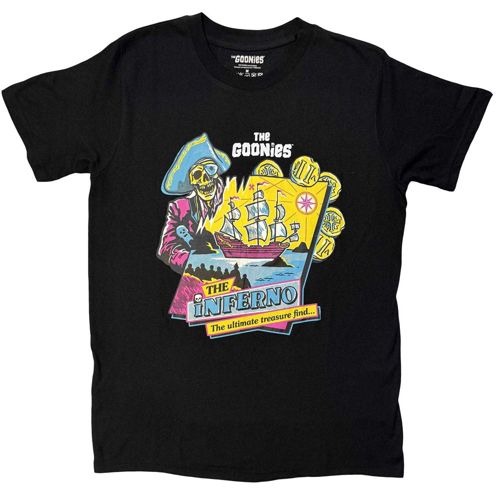 Black - Front - The Goonies Unisex Adult The Inferno T-Shirt