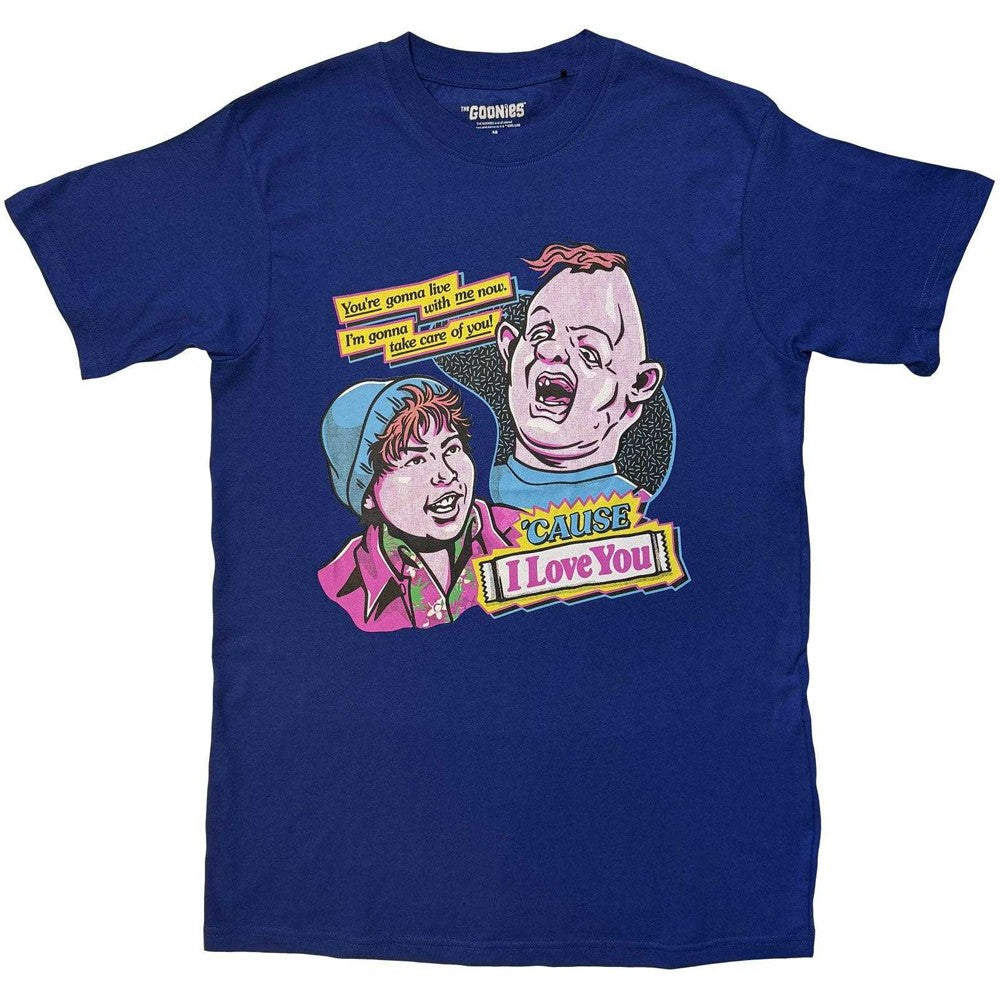 Navy Blue - Front - The Goonies Unisex Adult Cause I Love You T-Shirt