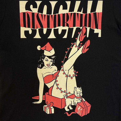Black - Side - Social Distortion Unisex Adult Holiday Pin Up T-Shirt