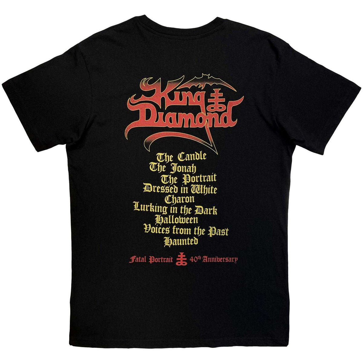 Black - Back - King Diamond Unisex Adult Fatal Portrait Back Print T-Shirt