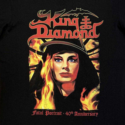 Black - Side - King Diamond Unisex Adult Fatal Portrait Back Print T-Shirt