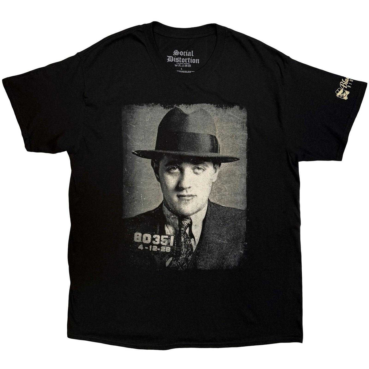 Black - Front - Social Distortion Unisex Adult Bugsy Sleeve Print T-Shirt