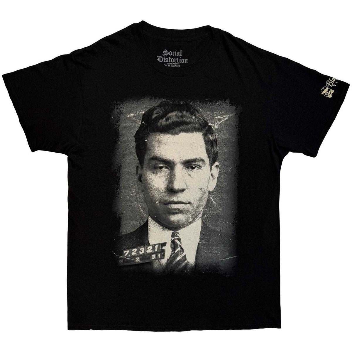 Black - Front - Social Distortion Unisex Adult Lucky Sleeve Print T-Shirt