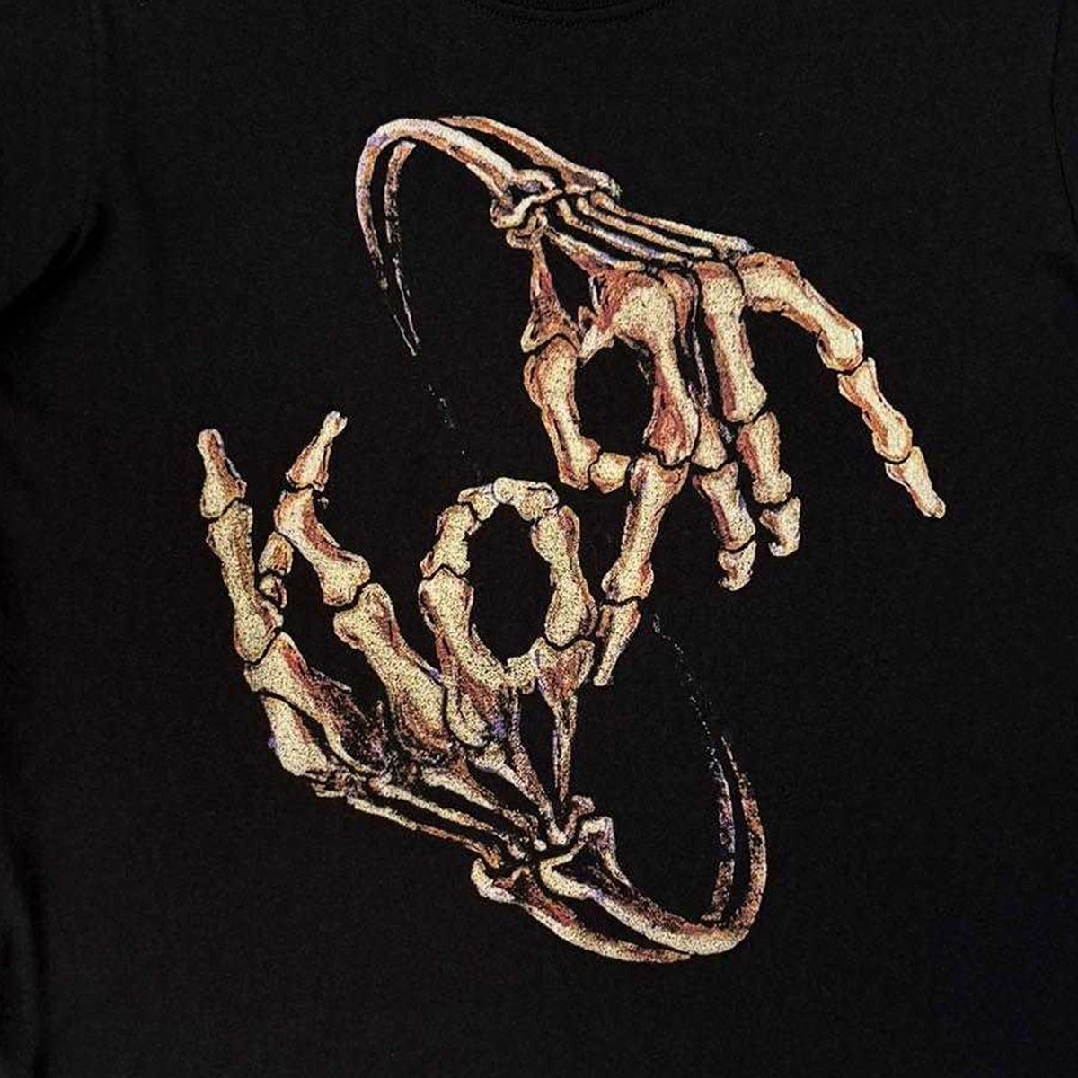 Black - Side - Korn Unisex Adult Skeleton Hand T-Shirt