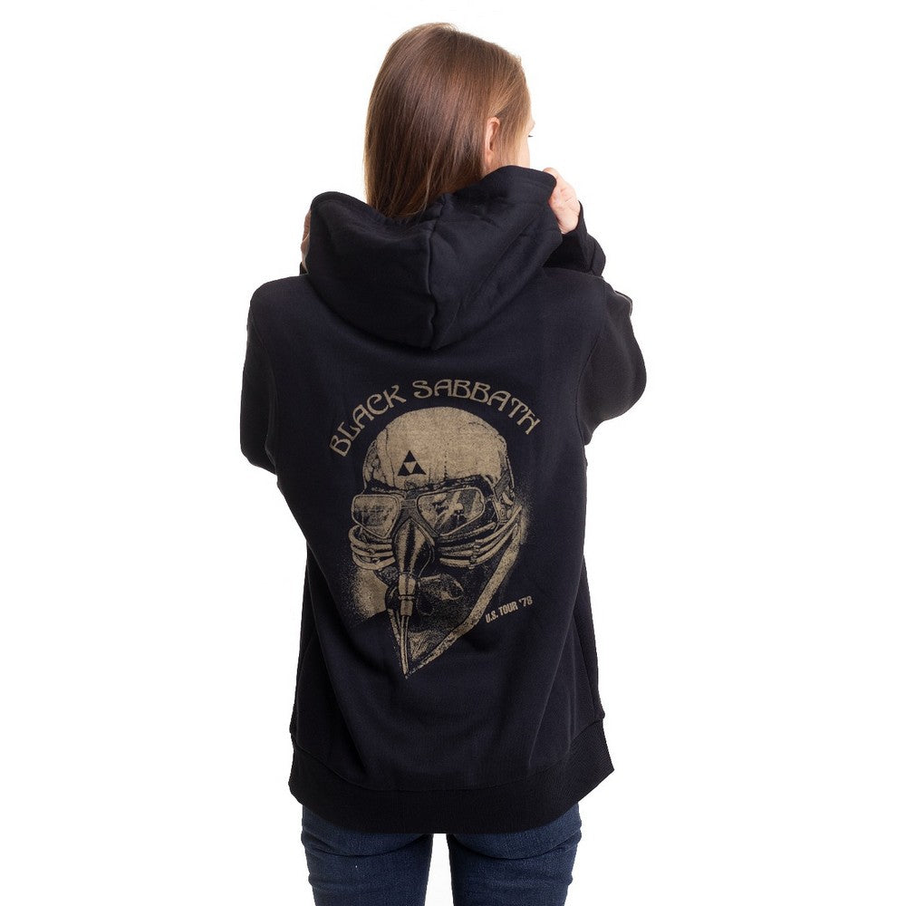 Black - Back - Black Sabbath Womens-Ladies Tour 1978 Full Zip Hoodie