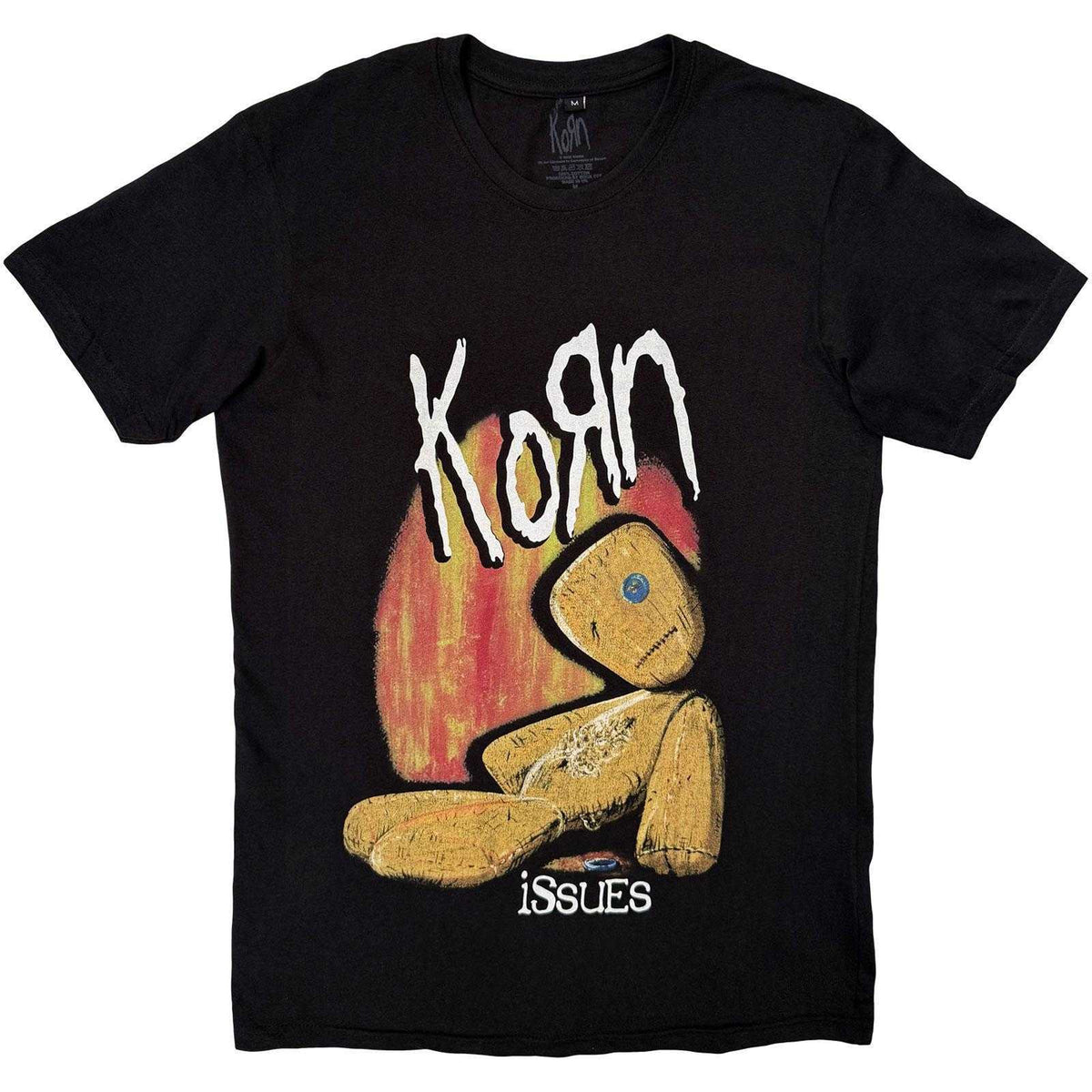 Black - Front - Korn Unisex Adult Issues Carbon T-Shirt