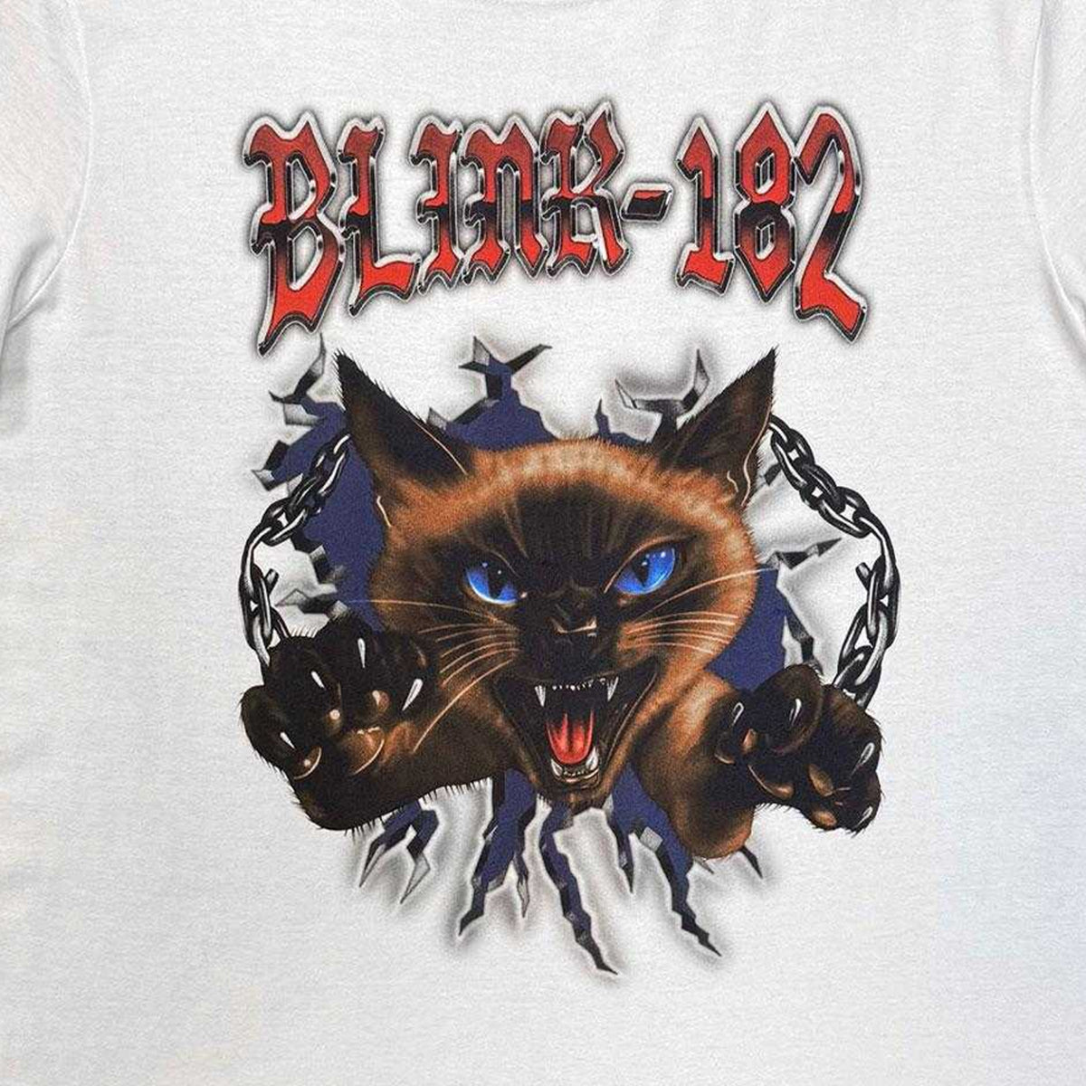 White - Side - Blink 182 Unisex Adult Cheshire Cat T-Shirt