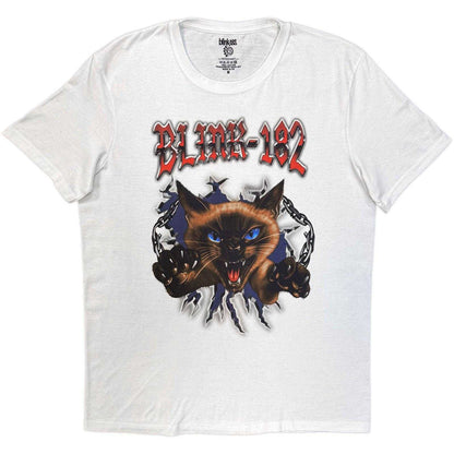 White - Front - Blink 182 Unisex Adult Cheshire Cat T-Shirt